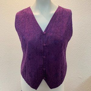 French Gear purple cotton embroidery button vest size S fantastic condition